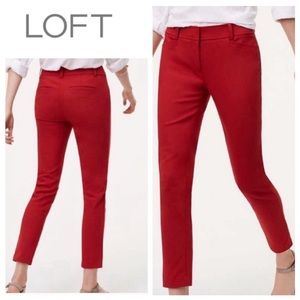 LOFT Marisa Skinny red pants 2P like new